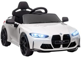 AIYAPLAY Mașinuță Electrică pentru Copii 3-5 Ani cu 2 Motoare, Suspensie, Telecomandă, Claxon și Faruri,, 108x69.5x51 cm, Alb | Aosom Romania