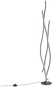 Lampă de podea de design neagră incl. LED cu dimmer - Ying