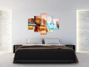 Tablou - Vremea ploioasă și Turnul Eiffel (150x105 cm)
