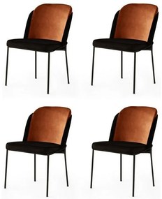 Set de scaune de sufragerie Dore Bronze and Black,4 bucăți