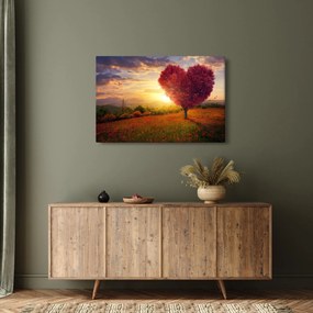 Tablou cu copaci în forma de inimă (90x60 cm)