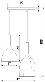 Lustră pe cablu NOAK 3xE27/15W/230V bej/auriu