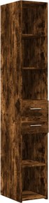 vidaXL Dulap înalt, stejar fumuriu, 30x42,5x185 cm, lemn prelucrat