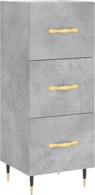 vidaXL Servantă, gri beton, 34,5x34x90 cm, lemn compozit