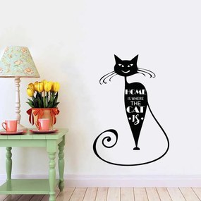 Sticker perete Home is where the cat is