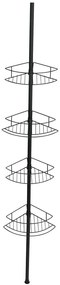 Raft telescopic de colț pentru cabina de duș Wenko Dolcedo, 23 x 31 cm, negru