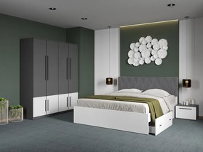Set mobila dormitor 4 piese Gri/Alb Shape C06