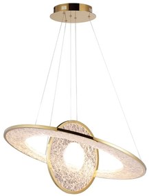 Lustra decorativa metal auriu, acrilic LED Alexia