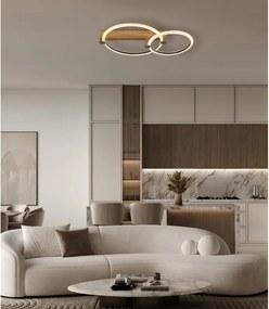Plafoniera LED metal cu efect de lemn FLETCHER
