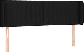 vidaXL Tăblie de pat cu aripioare negru 147x16x78/88 cm textil