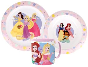 Prințesele Disney Set de masă True, set din plastic micro cu cană de 265 ml