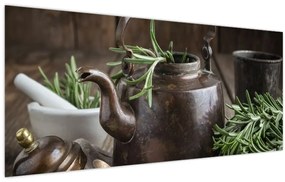 Tablou - Ceainic cu rozmarin (120x50 cm)