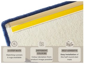 Covorașe pentru scări albastre cu bandă adezivă 15 buc. 23x65 cm Fancy – Hanse Home
