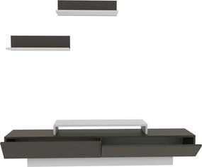 Mobilier living LUSI, maro/alb, PAL melaminat, 3 piese