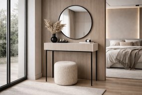 Masa de toaletă cu oglindă neagră Nicole 60 cm - cașmir / picioare negre