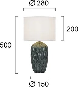 Lampă de masă PINEAPLE 1xE27/40W/230V alb/verde
