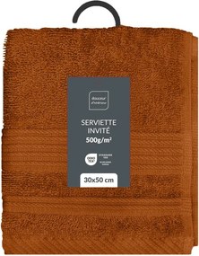 Prosop teracotă din bumbac din frotir 30x50 cm Tendresse – douceur d'intérieur