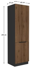 Dulap de bucătărie pentru alimente Monzesa 60 DK 210 2F (nuc okapi + negru . 1096968