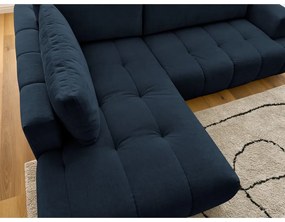 Colțar albastru închis extensibil/cu spațiu de depozitare (cu colț pe partea stângă/în formă de ”L”) Fuji – Bobochic Paris