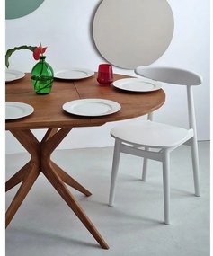 Masă de dining rotundă extensibilă cu aspect de lemn de stejar cu blat suplimentar ø 90 cm Jubi – Ragaba