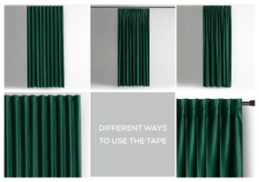 Draperie verde-închis dimout (semi-opacă) din catifea 140x270 cm Pleat – Restilo
