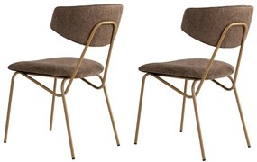 Set de scaune de sufragerie Nancy Brown și Gold, 2bucăți