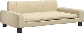 vidaXL Pat de câini, crem, 90x53x30 cm, material textil