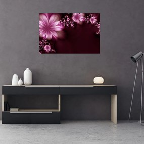 Tablou cu abstracție - flori (90x60 cm)