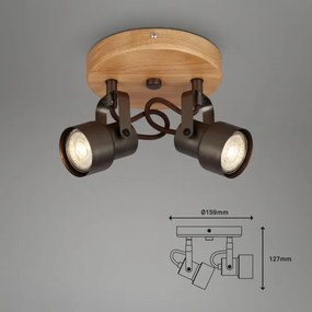 Spot LED Briloner 2872-025R SPOTLIGHT 2xGU10/5W/230V maro
