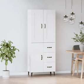 3115028 vidaXL Dulap înalt, alb, lemn prelucrat