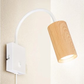 Brilagi - Lampă de perete flexibilă SELE 1xGU10/30W/230V alb/finisaj stejar