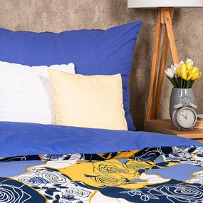 Lenjerie de pat din bumbac 4Home Blue rose, 220 x 200 cm, 2 buc. 70 x 90 cm