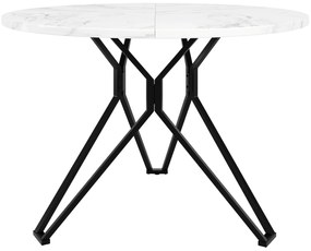 Masă rotundă pentru 4 persoane, Alb+Negru | Aosom Romania
