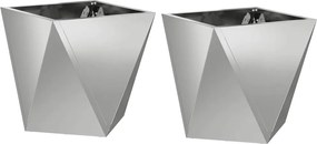 vidaXL Jardinieră 2 pcs Argintiu 30 x 30 x 30 cm Oțel Galvanizat