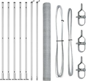 vidaXL Stâlp de gard. Argintiu 10 x 1,4 m (plasă de 13 mm) Oțel