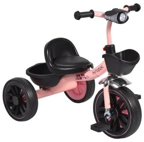 Tricicleta cu pedale NOVOKIDS™ Hawk Trike , Cu melodii si lumini, Doua cosulete pentru jucarii, Max 25 kg, Roti din cauciuc EVA, Cadru metalic, Far