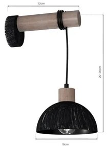 Aplică ERIK 1xE27/60W/230V maro/negru