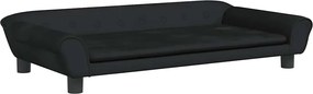 vidaXL Canapea pentru copii, negru, 100x50x26 cm, catifea