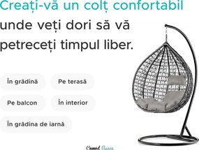 Scaun suspendat alb KOKON fara suport, perna alb-gri