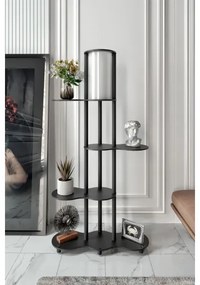 Lampadar cu polițe NOTO 1xE27/40W/230V negru