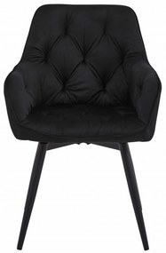 Scaun de masa rotativ JORK360 VELVET, negru