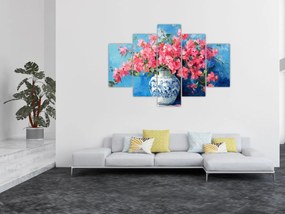 Tablou - Vază cu flori roz (150x105 cm)