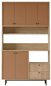 Dulap cu rafturi Rebutia 7 (Stejar + Cărămiziu) . 1102522