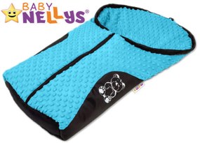 Sac de dormit cu blană Baby Nellys ® MINKY nu doar pentru scaunul auto- albastru, turcoaz