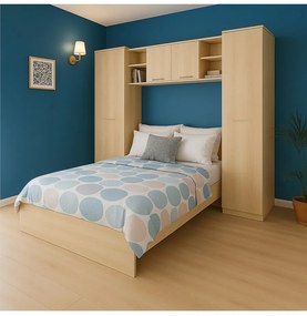 Set Dormitor Giulia, Pat 140 X 200, Saltea Inclusa, Culoare Sonoma