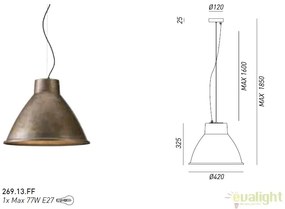 Pendul Vintage, Industrial Style diam.42cm, Loft 269.13.FF