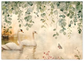 Tablou pe sticlă - Lac, acvariu (70x50 cm)