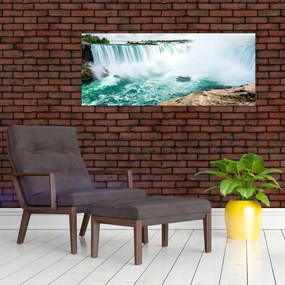 Tablou cu cascadele și corabie (120x50 cm)