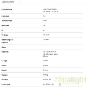 Aplica LED de perete exterior IP44 CANON-2 alba 70567N