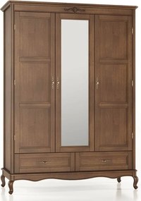 Dulap lemn masiv Seraphia 3 Uși cu Oglindă, 150 × 62 × 207 cm